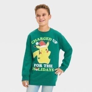 NWT. POKÉMON Boys’ Pikachu Holiday Sweatshirt